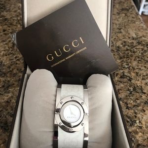 Authentic Gucci “Twirl” Monogram Bangle Watch